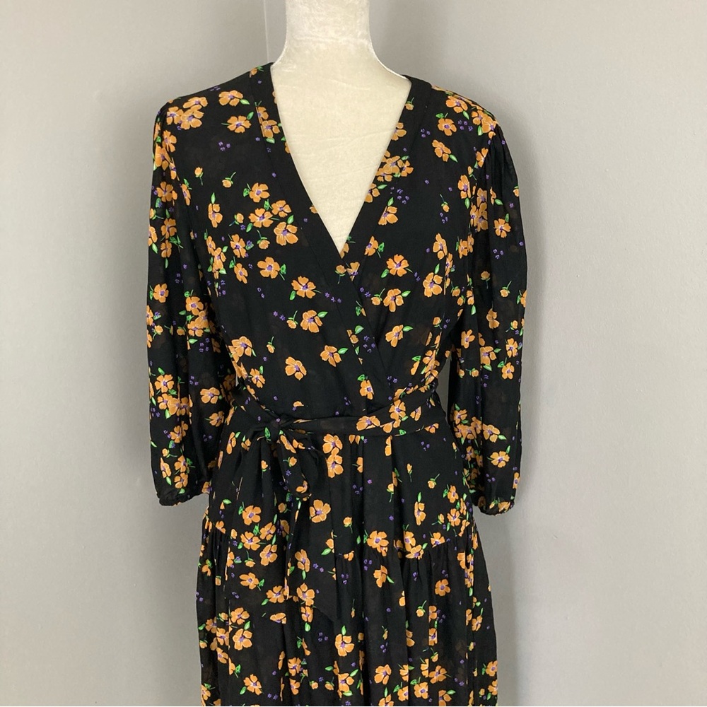 CAbi debut fiesta floral wrap dress romantic wedding guest spring summer size M - Picture 3 of 14